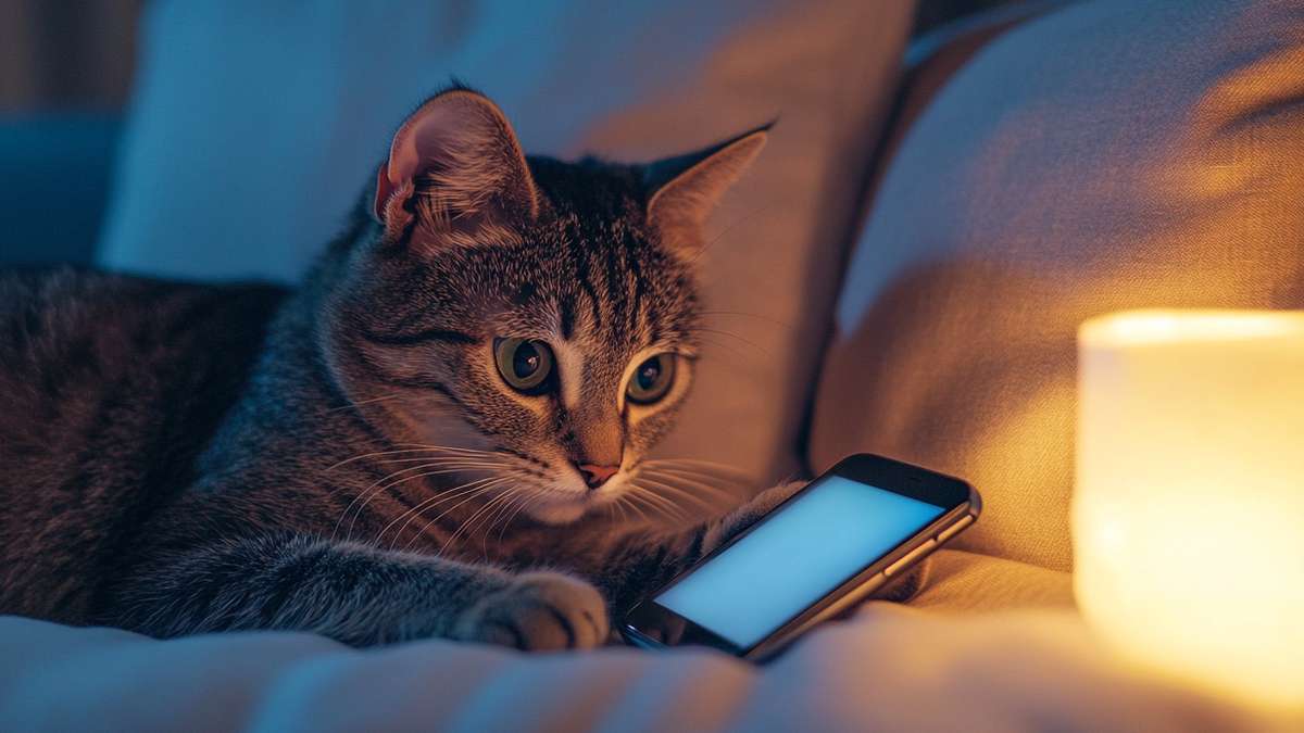 gatto e smartphone