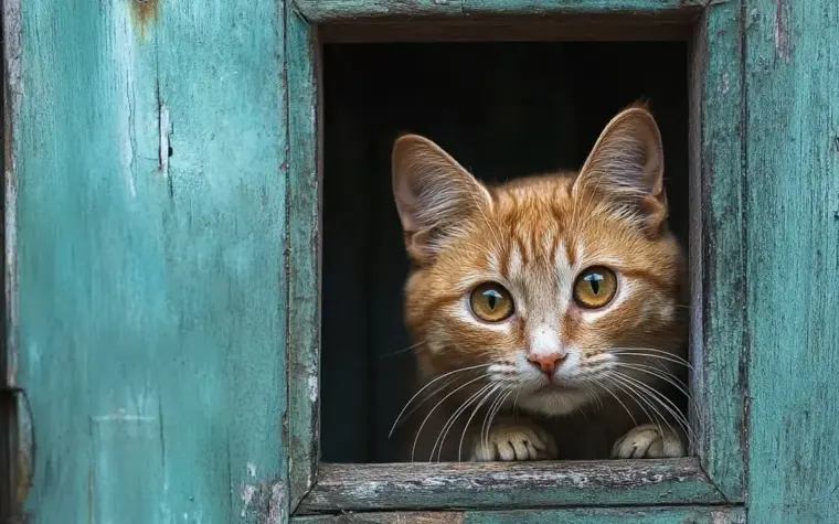 gatto nella porta