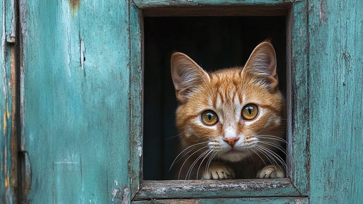 gatto nella porta