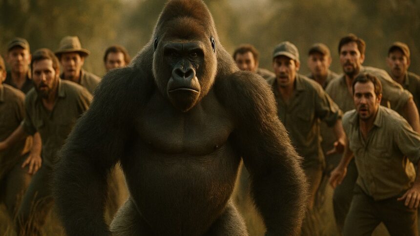 gorilla vs 100 uomini