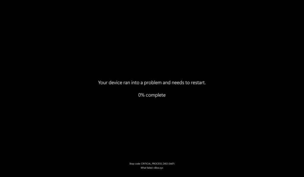 schermata nera Windows