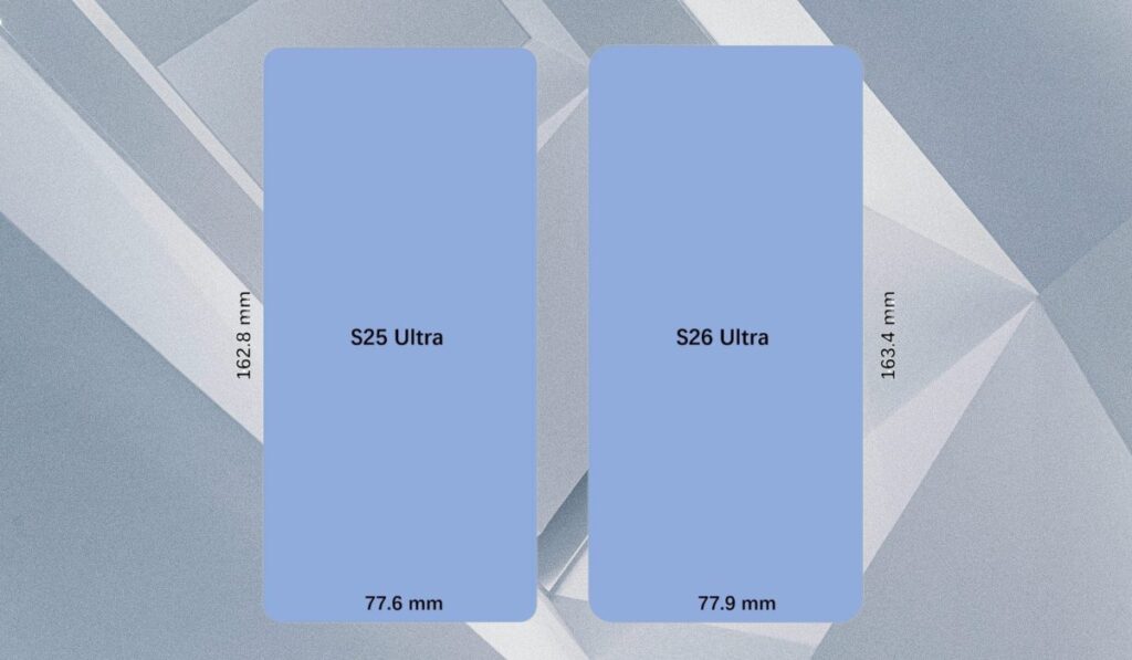 Samsung Galaxy S26 Ultra dimensioni