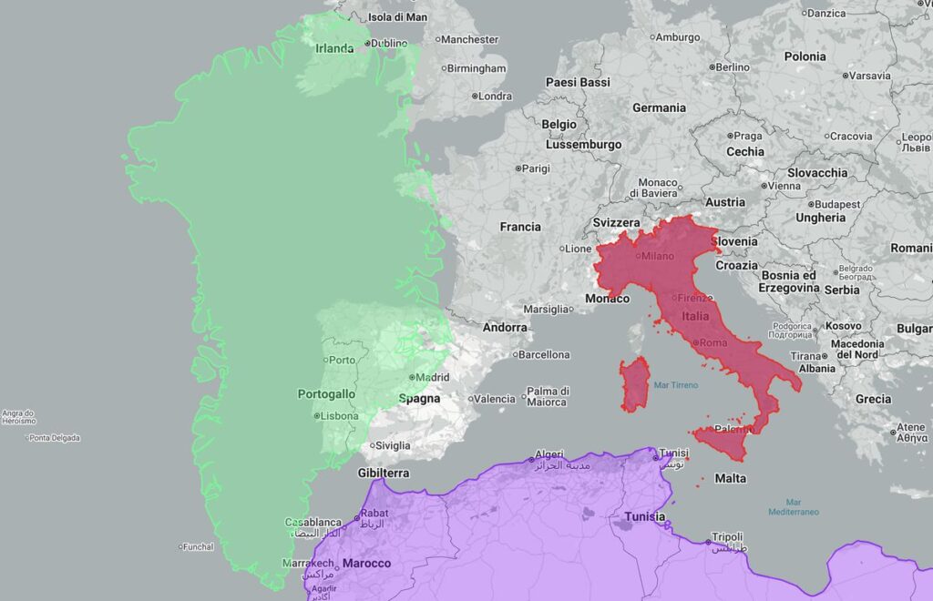 Groenlandia vs Italia