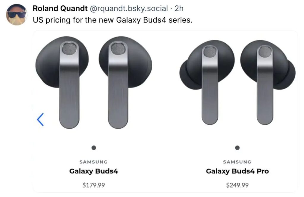 Galaxy Buds 4 design